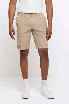 Эластичные шорты-карго River Island, бежевый