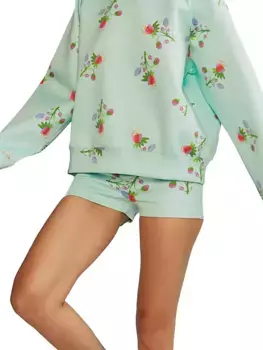 Эластичные шорты с клубничным принтом Cynthia Rowley, мультиколор