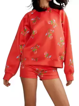 Эластичные шорты с клубничным принтом Cynthia Rowley, мультиколор