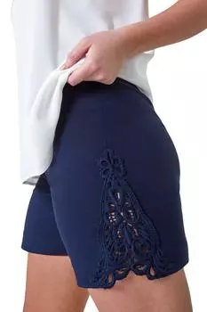 Эластичные шорты с кружевной отделкой Roman, синий