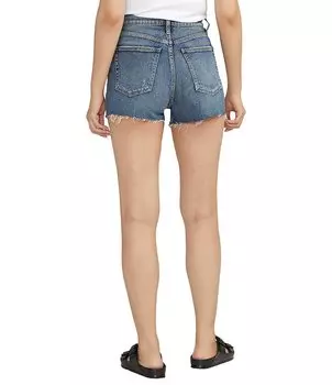 Эластичные шорты Silver Jeans Co. Highly Desirable с низкой посадкой и потертым краем, синий