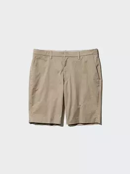 Эластичные шорты slim fit с принтом Uniqlo, бежевый
