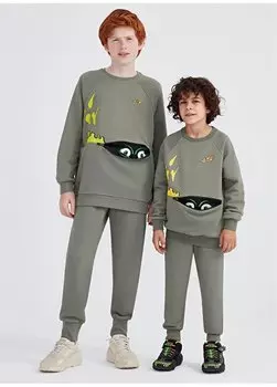 Эластичные спортивные штаны цвета хаки для мальчиков SK232104-801 Skechers, хаки