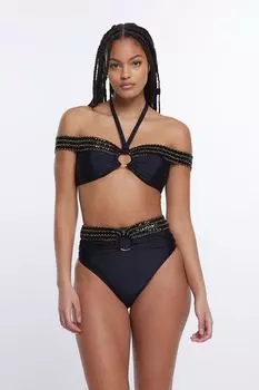 Эластичные трусы с кольцами River Island, черный