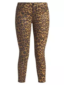 Эластичные укороченные джинсы-скинни Margot со средней посадкой L'AGENCE, коричневый