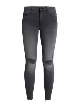 Эластичные укороченные джинсы скинни с эффектом потертости Looker Mother