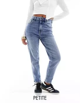 Эластичные узкие джинсы Mom Stradivarius Petite средней стирки