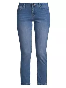 Эластичные узкие укороченные джинсы со средней посадкой Denim Bay, синий