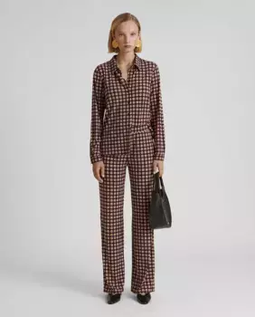 Эластичные женские брюки с принтом Simorra, темно-синий