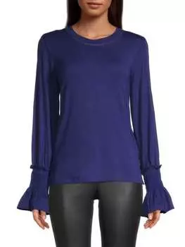 Эластичный атласный топ alix со сборками Kobi Halperin Cobalt