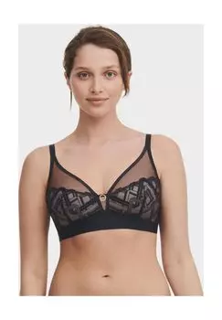 Эластичный бюстгальтер под грудь без косточек с графической поддержкой для женщин CHANTELLE, черный