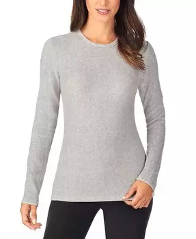 Эластичный флисовый топ с круглым вырезом Cuddl Duds, черный