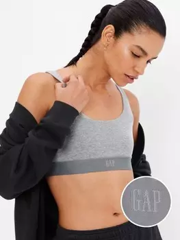 Эластичный хлопковый бюстгальтер Gap, серый