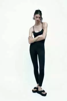 Эластичный комбинезон ZARA, черный
