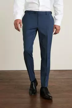 Эластичный костюм и брюки Motion Flex из смесовой шерсти Next, синий