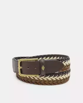 Эластичный плетеный ремень Lottusse, коричневый