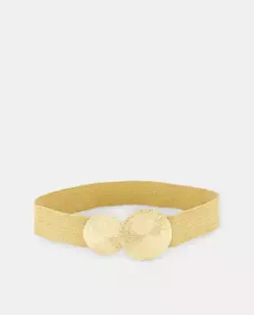 Эластичный пояс с круглой пряжкой Tintoretto, бежевый