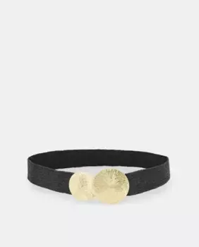 Эластичный пояс с круглой пряжкой Tintoretto, черный