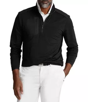 Эластичный пуловер с молнией на четверть Polo Ralph Lauren RLX Golf Performance, черный