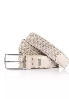Эластичный ремень MONTI "HAMBURG", ширина 3,5 см, эластичный плетеный ремень, повседневный, деловой, спортивный, кремовый