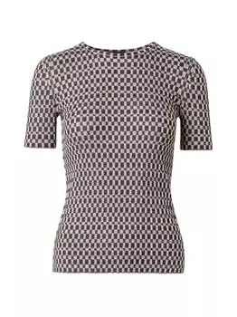 Эластичный шелковый пуловер в клетку Akris