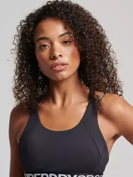 Эластичный спортивный бюстгальтер Superdry Train, черный