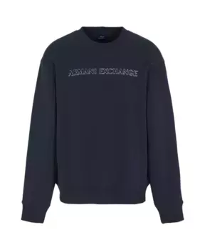 Эластичный свитер интерлок с логотипом Armani Exchange, синий