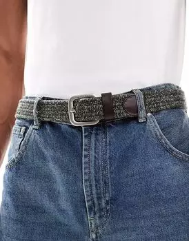 Эластичный тканый ремень Levi's оливково-зеленого цвета