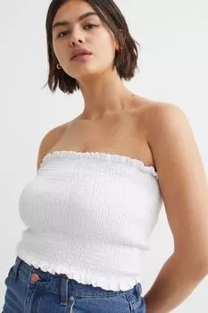 Эластичный топ-бандо H&amp;M, белый