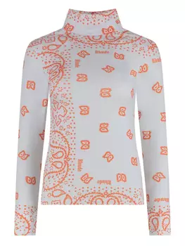 Эластичный топ с принтом RHUDE, серый