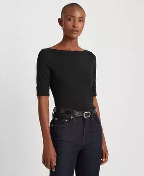 Эластичный топ с вырезом лодочкой, стандартный и миниатюрный Lauren Ralph Lauren, мульти