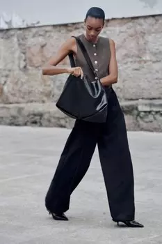 Эластичный трикотажный жилет на пуговицах ZARA, цвет brown vigore