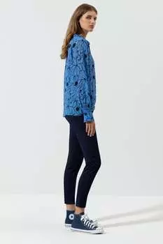 Эластичный узкий деним LUISA CERANO, темно-синий