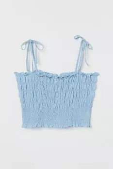 Эластичный верх на сборке H&amp;M, светло-синий