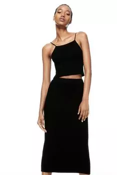 Эластичный вязаный топ с ремешками H&M