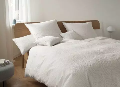 Элегантная атласная наволочка Mako одинарная, цвет зебра, белый, размер 40х80 Elegante