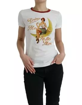 Элегантная белая хлопковая футболка с круглым вырезом Dolce & Gabbana
