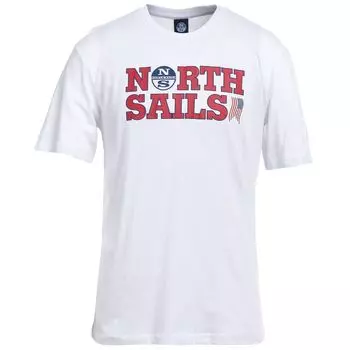 Элегантная белая хлопковая футболка с логотипом North Sails