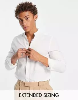 Элегантная белая льняная рубашка стандартного кроя ASOS DESIGN
