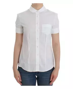 Элегантная блузка с короткими рукавами John Galliano, белый