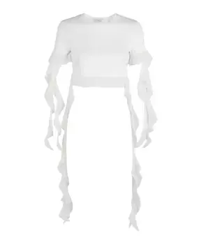 Элегантная блузка с рюшами Blumarine, белый