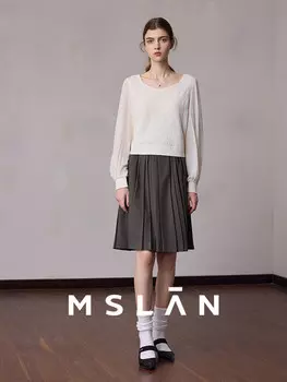 Элегантная французская рубашка Mslan с пышными рукавами, миндальный цвет