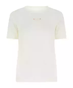 Элегантная футболка из смесового хлопка Maison Margiela, белый