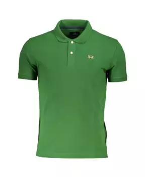 Элегантная футболка-поло с контрастными деталями La Martina, зеленый