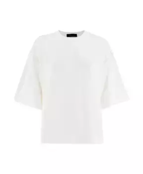 Элегантная футболка с алмазной вышивкой Fabiana Filippi, белый