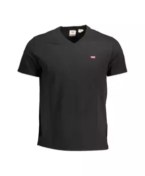 Элегантная футболка с v образным вырезом из хлопка Levi'S, черный