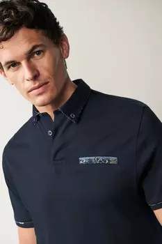 Элегантная футболка с воротником-поло Next, синий