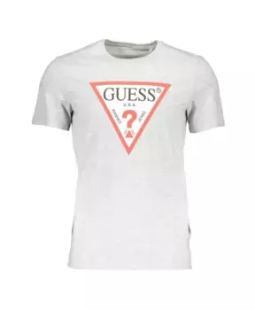 Элегантная футболка узкого кроя с логотипом Guess, серый