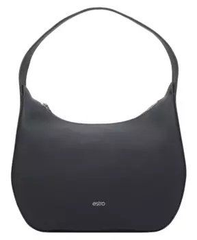 Элегантная кожаная сумка в форме полумесяца Estro, черный
