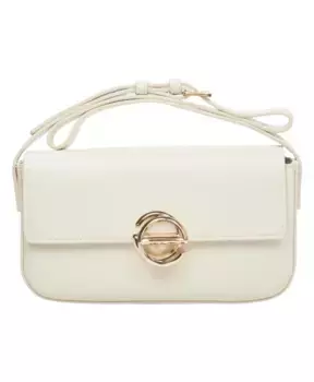 Элегантная кожаная сумочка с золотой фурнитурой Estro, бежевый